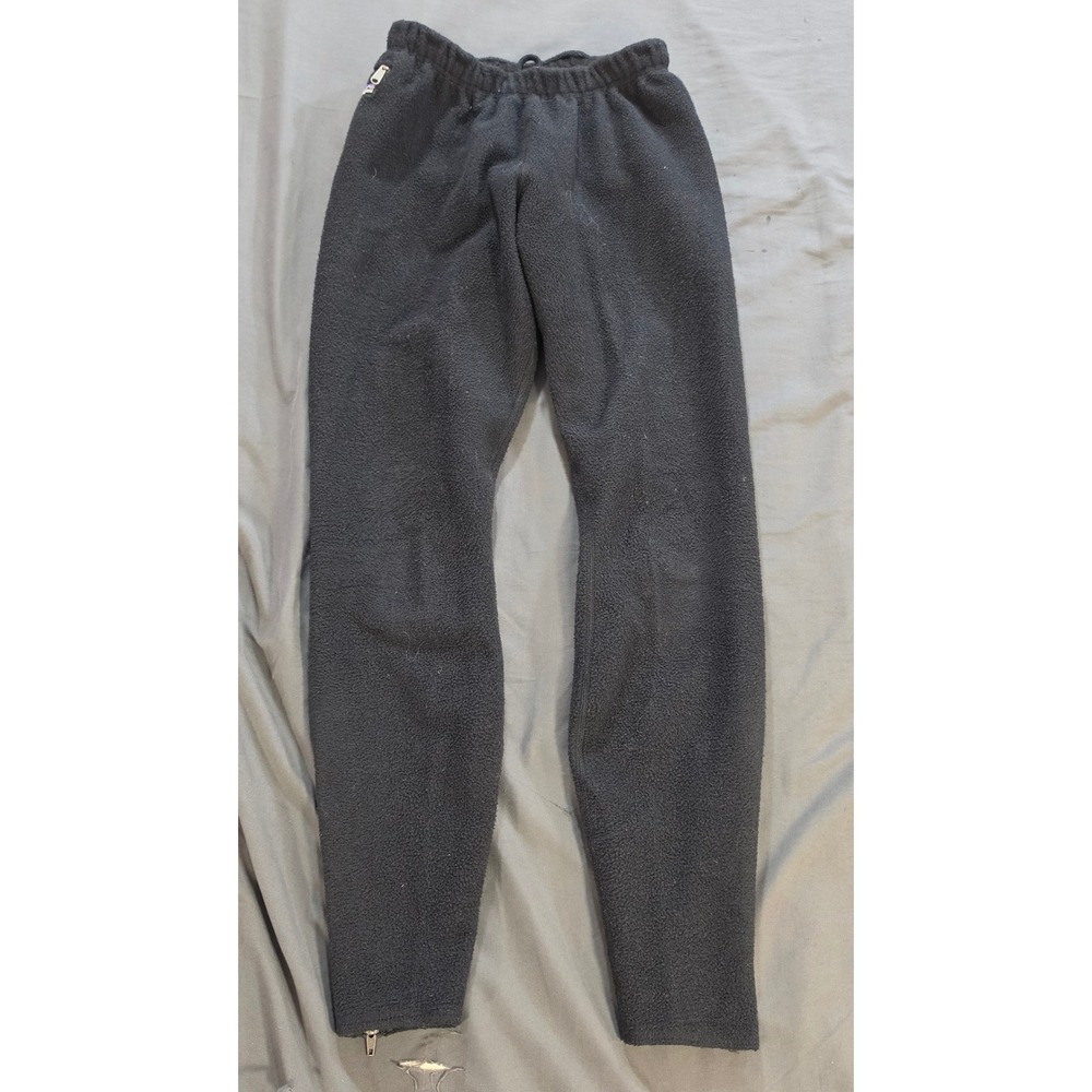 Patagonia Synchilla Fleece Pants Black Ankle Zip Elastic Waist Men XS Zipper Leg